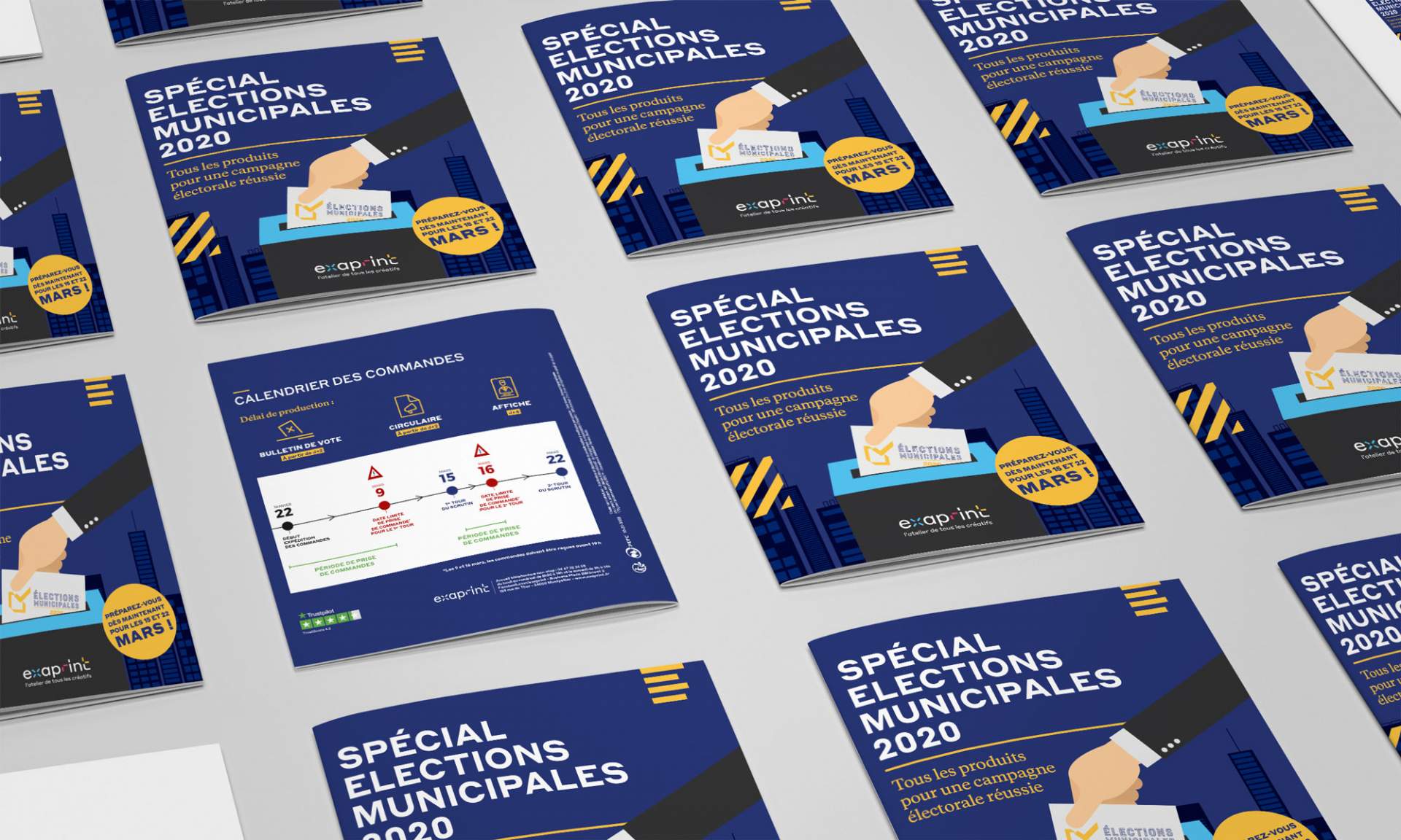 Création brochure spéciale élections pour Exaprint