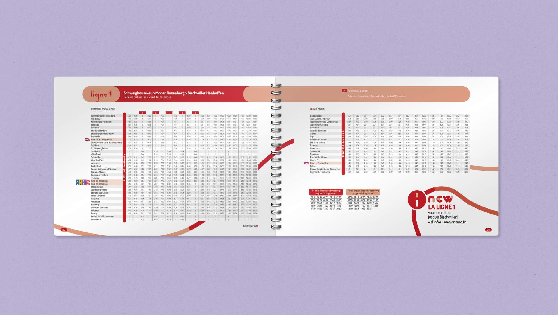 Création du guide horaires de Ritmo
